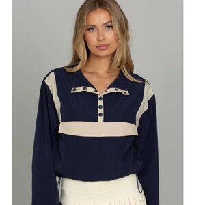 NWT Gold Hinge Vintage Navy AirGlyde Cropped Windbreaker